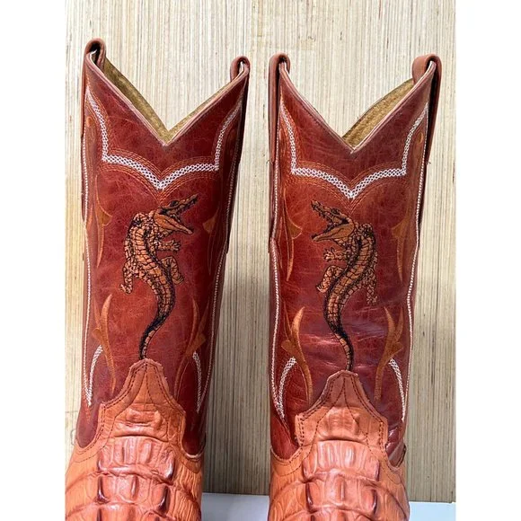 Arles Wester Collection - Men\'s Leather Boots Imitation Alligator Tail - Cognac Arles Wester Collection - Men main image 3